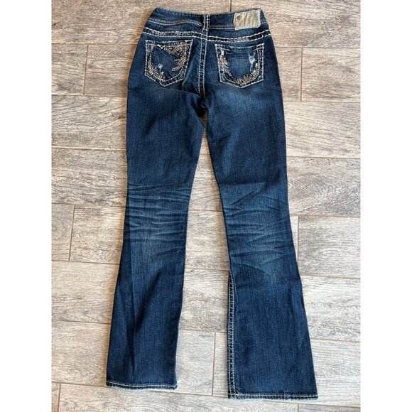 Silver Jeans Suki Denim jeans 25‎ x 32 Womens 25x32 Bootcut Western Boot Bling - Picture 1 of 8